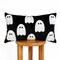 Busa Designs; Black Velvet Embroidered Ghost Lumbar Pillow Cover, 12” x 20” Halloween Décor; Category:Halloween Pillows & Blankets; Image:2